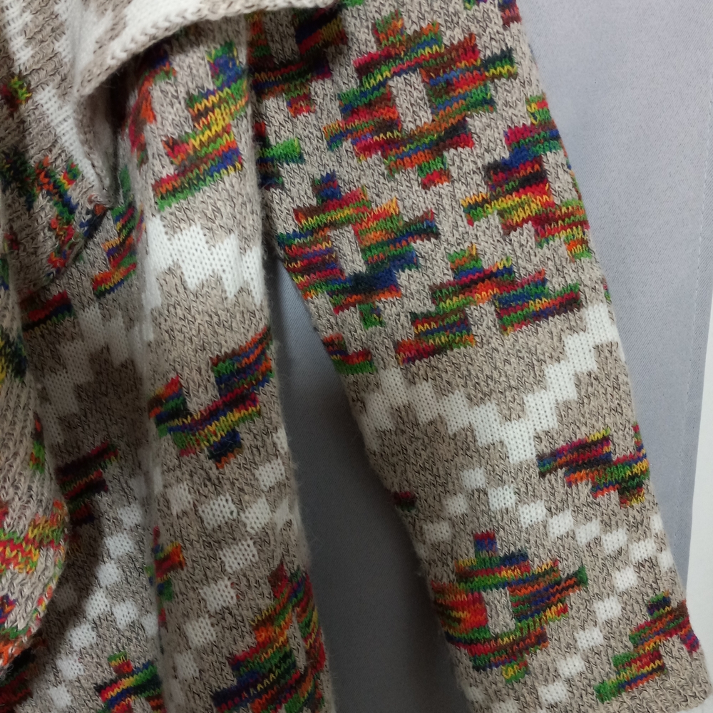 Design Lab Beige Multicolor Patterned Cardigan Size L - Picture 7 of 10